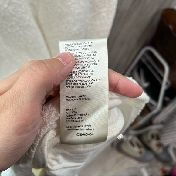 Anthropologie Textured Knit Midi Dress Bustier Ivory Womens Size Small *FLAW - Picture 7 of 11